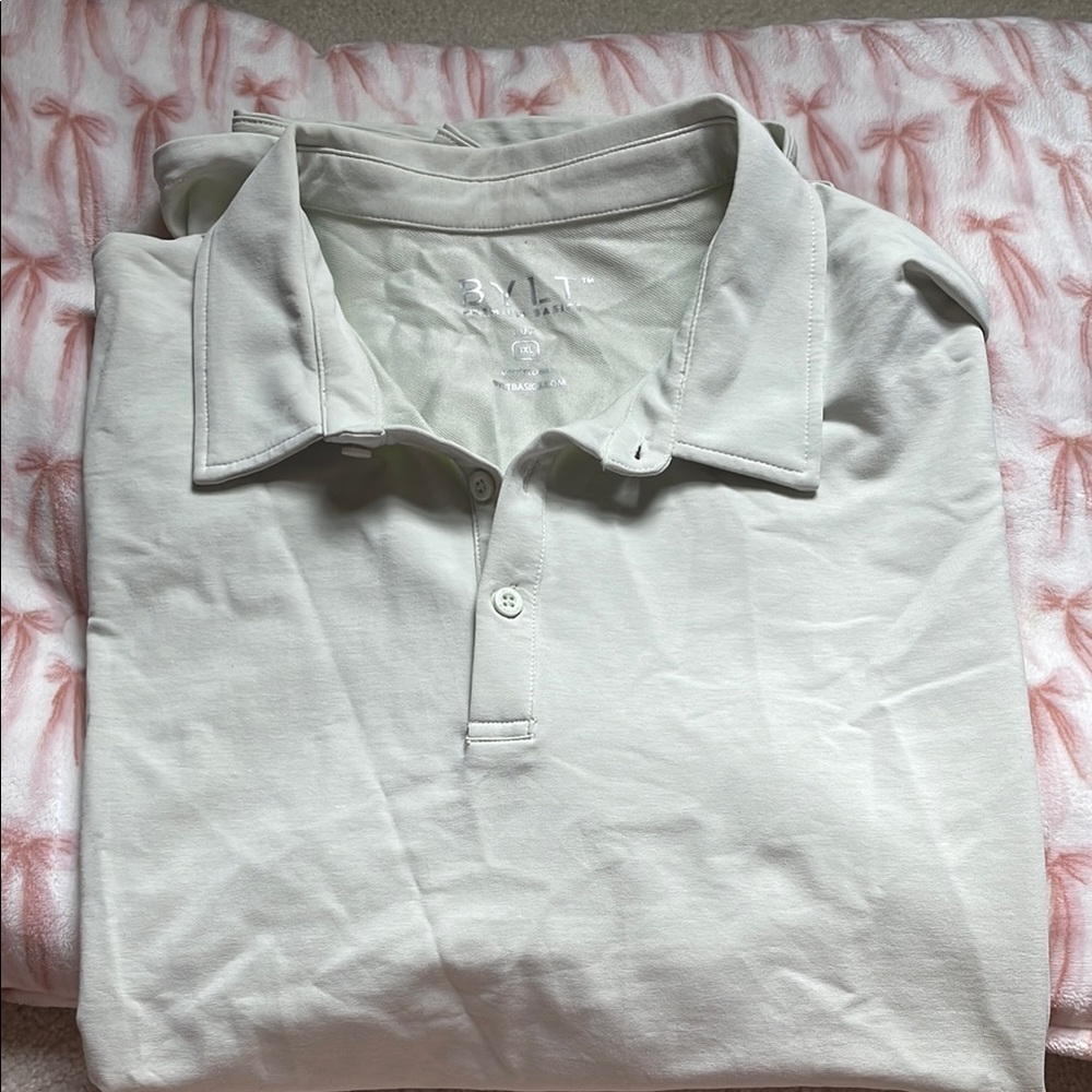 BYLT Basics Cream Polo Shirt Soft Cotton Blend